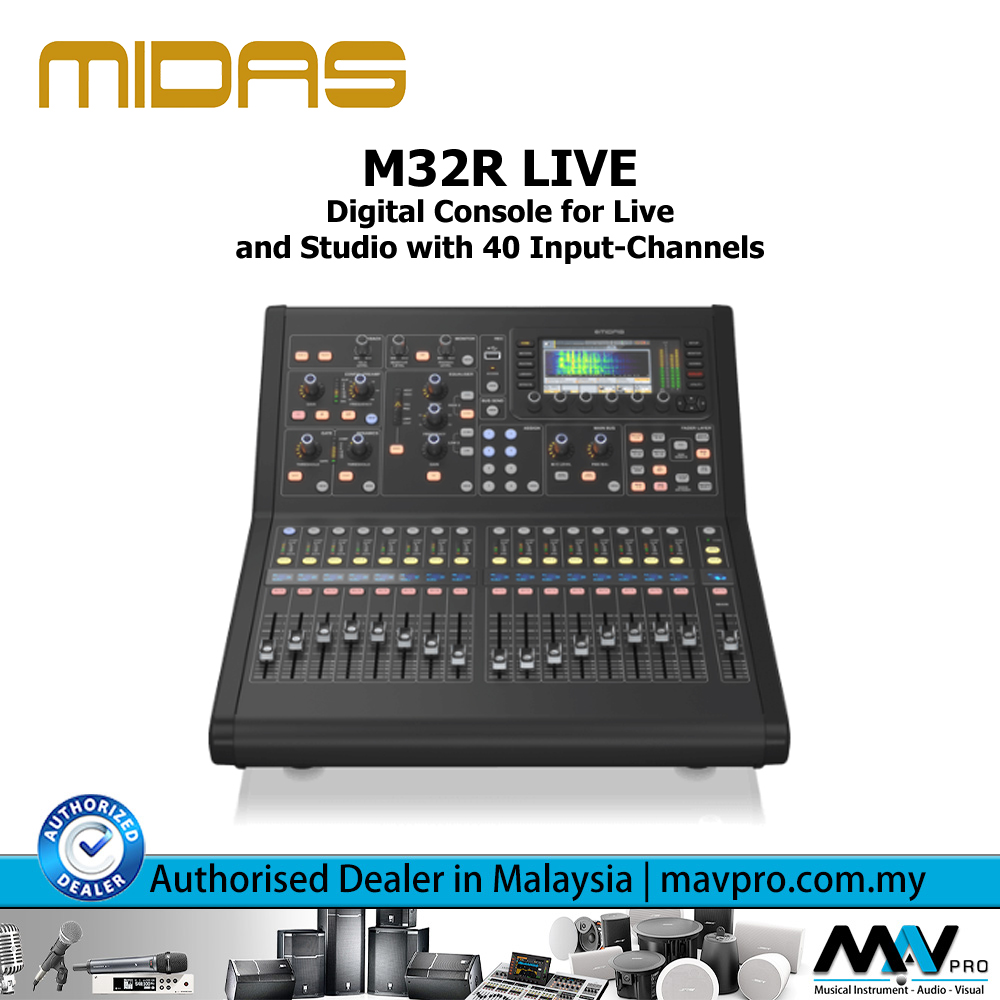 Midas M32R LIVE Digital Console for Live and Studio with 40 Input